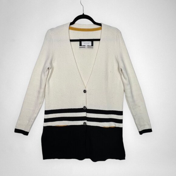Anthro‎ ANGEL OF THE NORTH Varsity Stripe Cardigan Sweater S - Picture 1 of 13